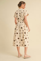 Jodi waist tie polka dot midi dress