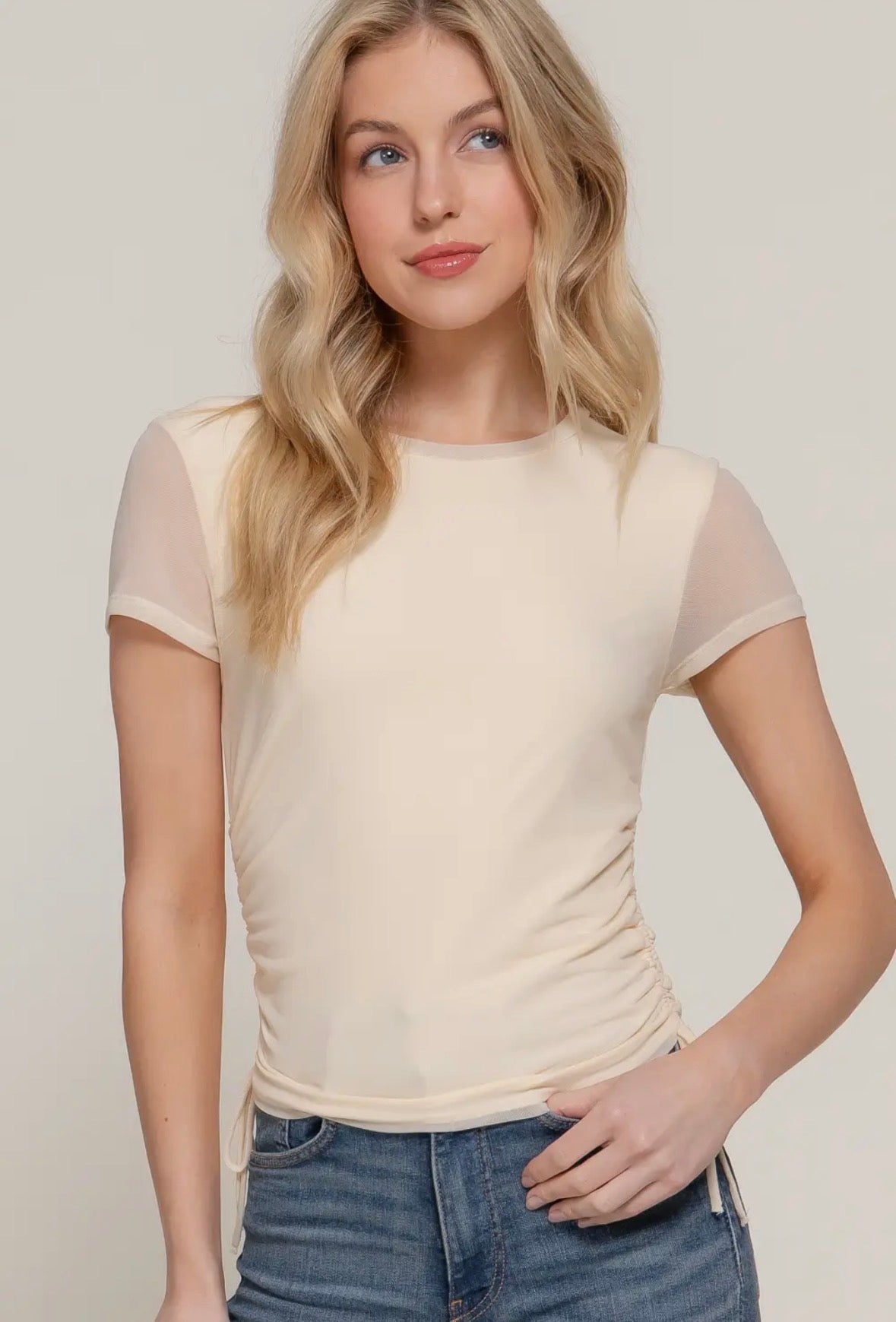 Luna Rushed Mesh Top
