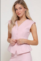 Pretty in Pink V-Neck Vest