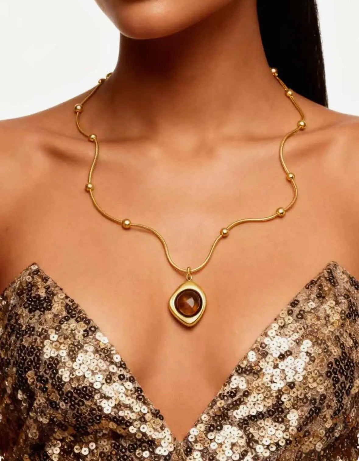 Golden Orbit Tiger’s Eye Necklace