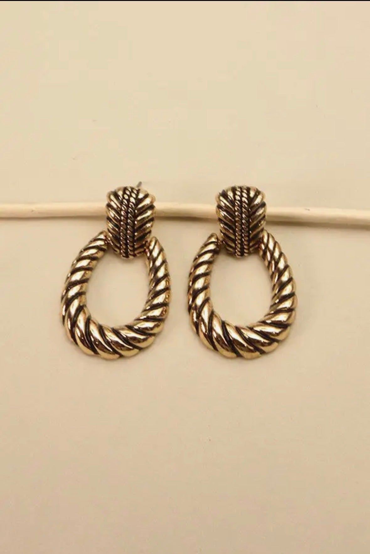 Twisted Rope Teardrop Earrings