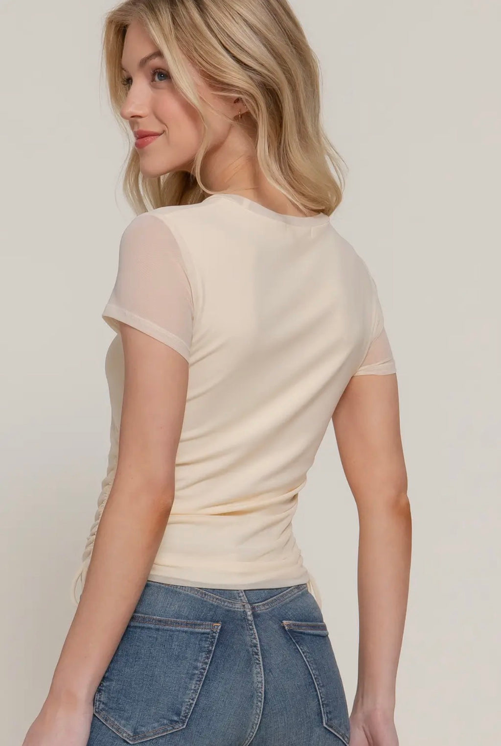 Luna Rushed Mesh Top