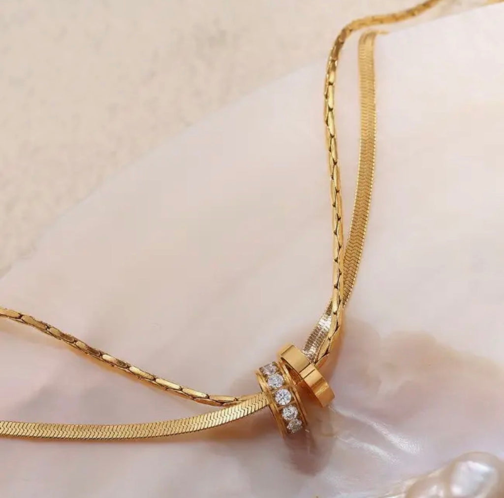 Diamond Trio Sliding Pendant Necklace