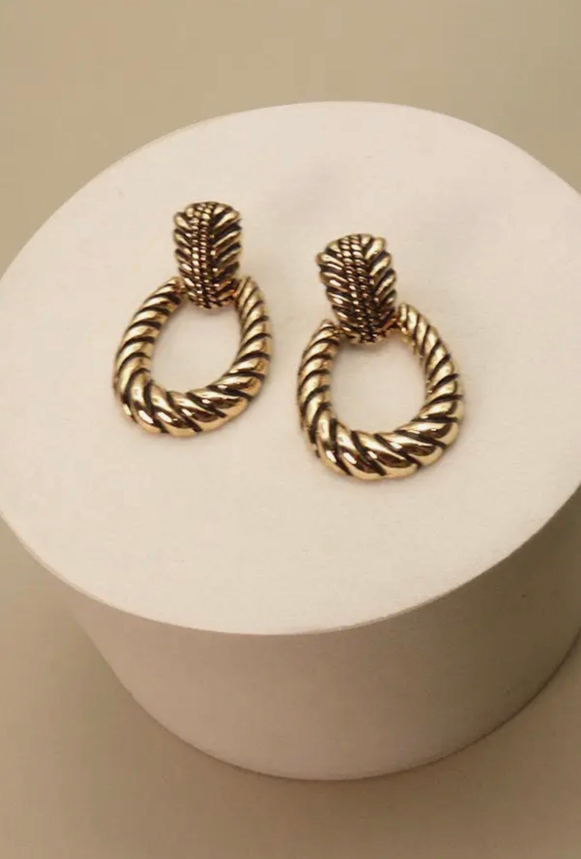Twisted Rope Teardrop Earrings