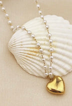 Pearl Heart Pendant Necklace