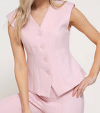 Pretty in Pink V-Neck Vest
