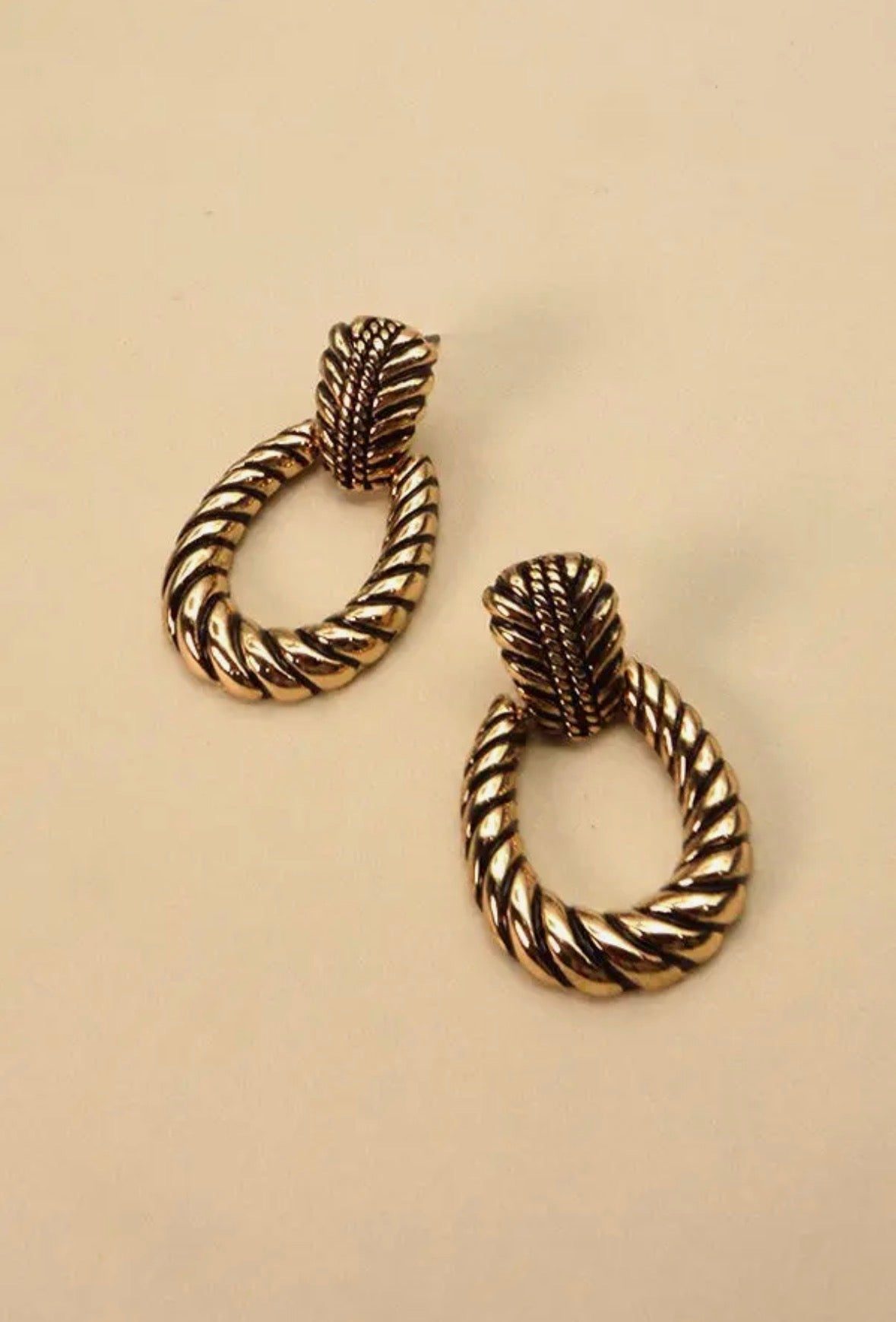 Twisted Rope Teardrop Earrings