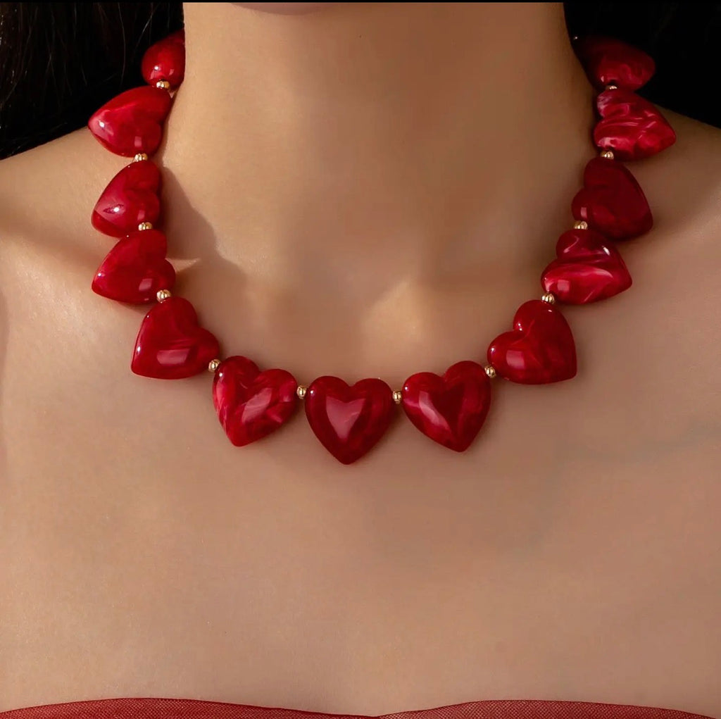 💋 Scarlet Love Statement Necklace